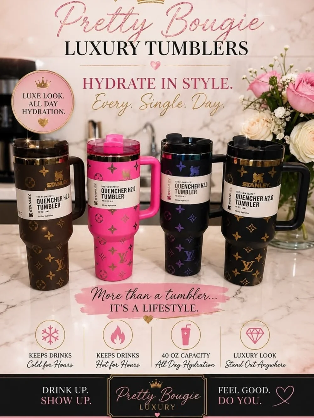 Stanley Quencher H2.0 Tumbler - LV Decked Out